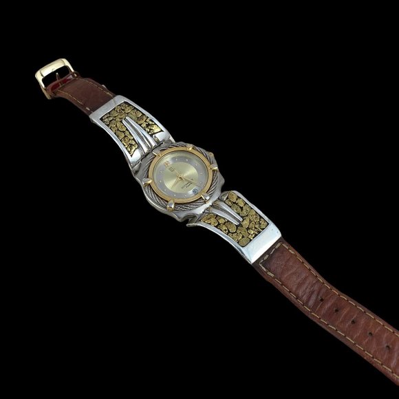 Vintage Givenchy Paris Watch with 23 Karat plus Gold Nugget Bracelet - Picture 16 of 17